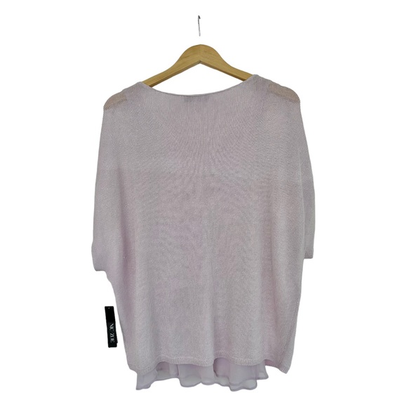 Nic and Zoe Lived In Layered Look Top Linen Blend Lavender Lilac NEW Size Medium - Picture 9 of 13